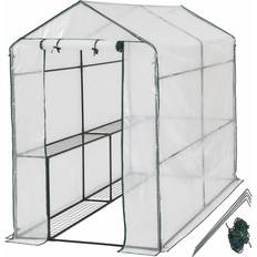 Övriga plaster Fristående växthus tectake Greenhouse with Tarpaulin 2.1m² Rostfritt stål Plast