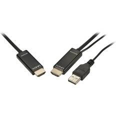 Hane - Hane - Standard HDMI-Standard HDMI - USB-kabel Kablar Lindy HDMI - HDMI/USB A 30m