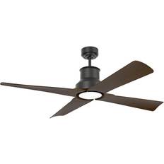 Faro Ventilador Techo Negro Mate 4 Palas Marron Ip44 33481