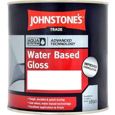 Johnstone's Trade Aqua Water Based Gloss Wood Paint, Metal Paint Black 1L