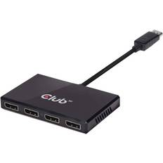 Micro USB B/DisplayPort-4DisplayPort Splitter M-F