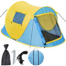 Camping y Aire libre tectake Pop-Up Wurfzelt grau/grün