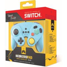 Steelplay Manette Nintendo Switch filaire Neo Retro Bleu