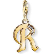 Thomas Sabo Charm Club Letter R Charm Pendant - Gold/White