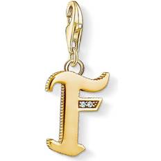 Thomas Sabo Charm Club Letter F Charm Pendant - Gold/White