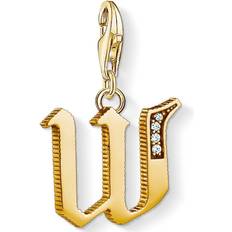 Thomas Sabo Charm Club Letter W Charm Pendant - Gold/White