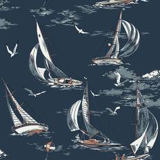 Boråstapeter Maritime Tapete Sailboats von Boras 8853 blau