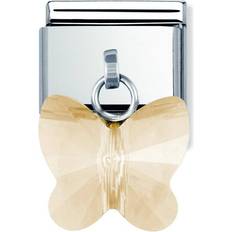 Brown Charms & Pendants Nomination Composable Classic Link with Butterfly Charm - Silver/Brown