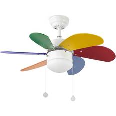 Faro Ventilador De Techo Con Luz Palao Ø810 Multi Color 6 Palas 1 X E14 40w