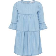 Knöpfe Kleider Name It Mini Lightweight Denim Look Dress - Blue/Blue Bonnet (13164659)