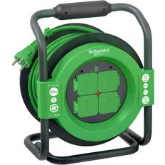 Stikdåse jord sort Schneider Electric Thorsman kabeltromle, med jord, 25 meter