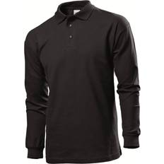 Stedman Polo Long Sleeve Men - Zwart Katoen