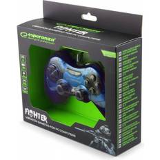 Halpa Pelinohjaimet Esperanza Gamepad PC Usb Fighter Blue