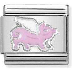 Nomination Pink Jewellery Nomination Composable Classic Link Flying Pig Charm - Silver/Pink