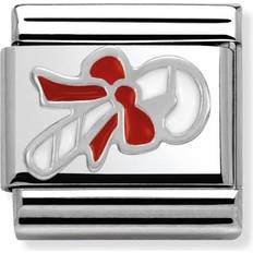 Nomination Composable Classic Link Candy Cane Charm - Silver/Red