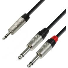 3.5mm jack y kabel Adam Hall 4 Star 2x6.3mm-3.5mm 1.5m