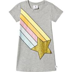 Mekot Hootkid Rainbow Shooting Star T-Shirt Dress - Gray Melange