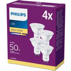 Philips GU10 Light Bulbs Philips Spot LED Lamps 4.7W GU10 4-pack