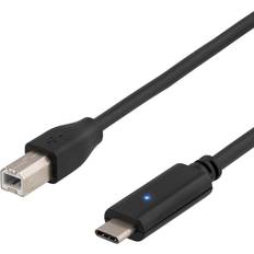 USB B-USB C - USB-kabel Kablar Deltaco USB B - USB C 2.0 1.5m