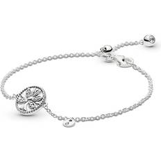 Pandora Sparkling Family Tree Slider Bracelet - Silver/Transparent