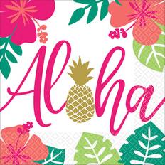 Text & Letters Paper Napkins Amscan Napkins Aloha 16-pack