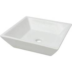 vidaXL Lavabo Carrée Céramique Blanc 41.5 x 41.5 x 12 cm