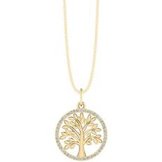 Smykkekæden Tree of Life Necklace - Gold/Transparent