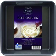 Silver Cake Tins Prochef Deep Square Cake Pan 22 cm