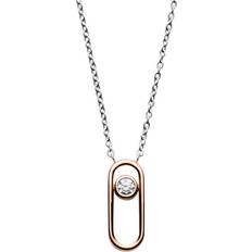 Skagen Elin Necklace - Silver/Rose Gold/Transparent