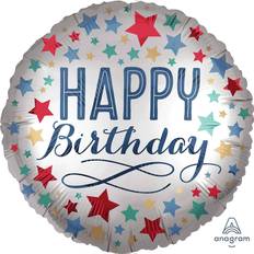 Amscan Foil Ballon Happy Birthday Satin Stars Standard XL