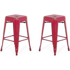 Red Bar Stools Beliani Cabrillo Bar Stool 60cm 2pcs