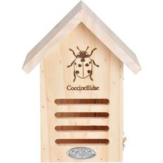 Esschert Design Abri À Coccinelles En Bois - Silhouette L 12.2 cm x L 16.9 cm x H 22.9 cm - Beige