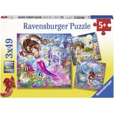 5 Klassiska pussel Ravensburger Mermaids 3x49 Bitar