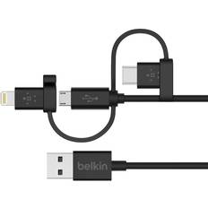 Belkin USB A - Lightning/USB Micro B/USB C 3.9ft