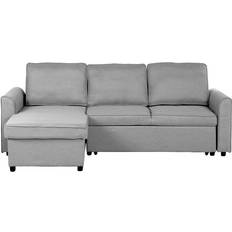 Beliani Nesna Right-Hand Dark Wood Grey Sofa 228cm 3 Seater