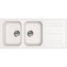 Bianco Lavelli da cucina Smeg LZ116B 116x50 cm 2 Vasche