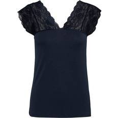 Elastano/Lycra/Spandex Blusas CULTURE Camiseta 'Elona' - azul oscuro