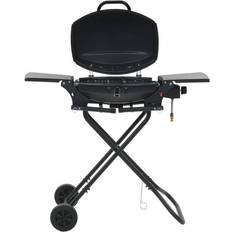 Wielen Gasbarbecues vidaXL Gasbarbecue Met Kookzone Draagbaar Zwart