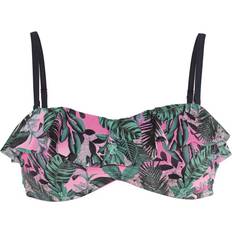 Multifargete Badetøy Salming Tropic Garden Padded Bandeau Bra - Pink/Green/Navy