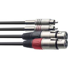 Stagg 2RCA-2XLR M-F 0.6m