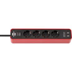 Brennenstuhl usb Brennenstuhl 1153240076 Base múltiple Ecolor con diseño compacto y puertos usb (color rojo/ negro)