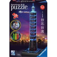 Byggnader 3D-pussel Ravensburger Taipei Night Edition 216 Bitar