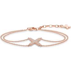 Thomas Sabo Glam & Soul Cross Bracelet - Rose Gold/White