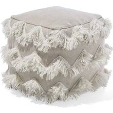 Beige Poufs Beliani Nashik Pouffe 44cm