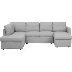 Beliani Karrabo Light Gray Sofa 285cm 4 personers