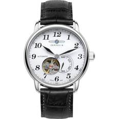 Orologi Zeppelin LZ127 Graf Leather White Open Heart Automatic 76661 Watch