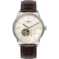 Zeppelin Relojes Zeppelin Flatline Open Heart Cream Leather Automatic 7364-5 73645 Watch