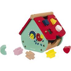 Janod Steckwürfel Janod Baby Forest House Shape Sorter