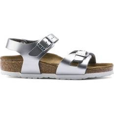 Fleece Sandals Children's Shoes Birkenstock Kid's Rio Birko Flor - Electric Metallic Silver