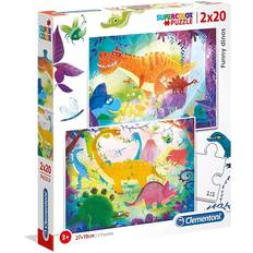 Clementoni SuperColor Funny Dinos 2x20 Bitar